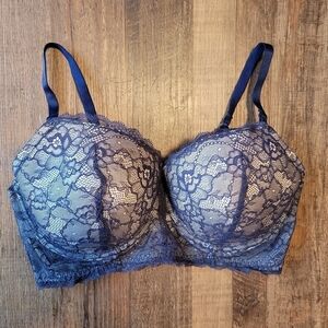 Motherhood Maternity Navy Blue Lace Underwire Nursing Bra